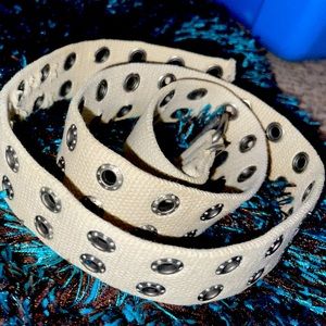 Khaki Canvas Double Grommet Belt